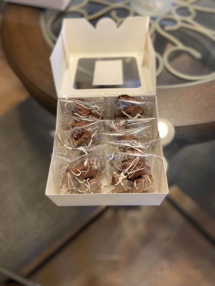 Peanut butter stuffed pretzels dipped in chocolate